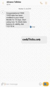 Airtel Free Internet Data Tricks